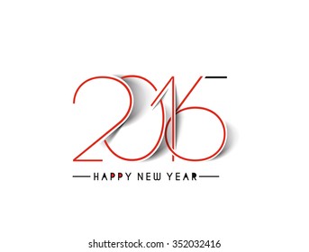 Happy new year 2016 Text Design