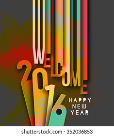 Happy new year 2016 Text Design