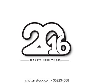 Happy new year 2016 Text Design