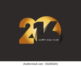 Happy new year 2016 Text Design