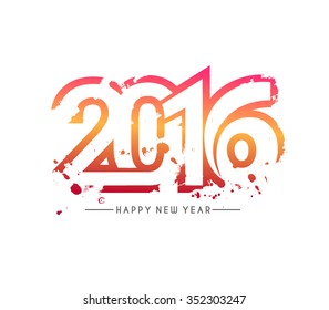 Happy new year 2016 Text Design