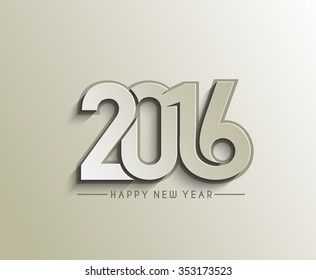 Happy New Year 2016 Text Decorated Design