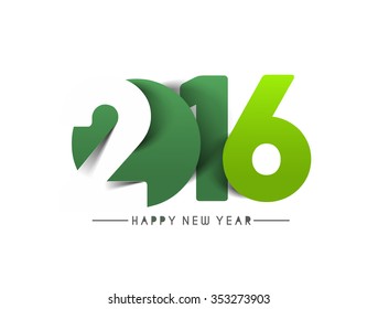 Happy New Year 2016 Text Decorated Design