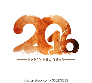 Happy New Year 2016 Text Decorated Design