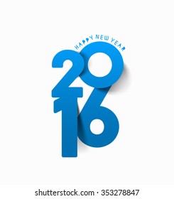 Happy New Year 2016 Text Decorated Design