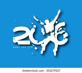 Happy new year 2016 Text Design