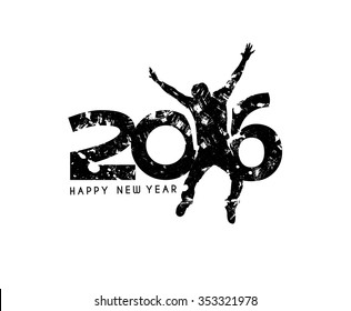 Happy new year 2016 Text Design