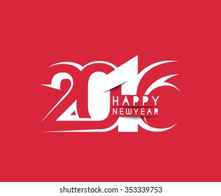 Happy New Year 2016 Text Decorated Design