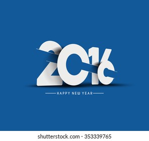 Happy New Year 2016 Text Decorated Design