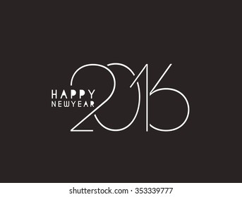 Happy New Year 2016 Text Decorated Design