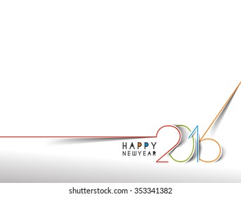 Happy New Year 2016 Text Decorated Design