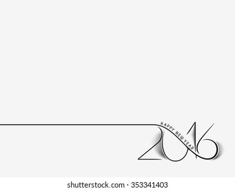 Happy new year 2016 Text Design