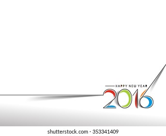 Happy New Year 2016 Text Decorated Design