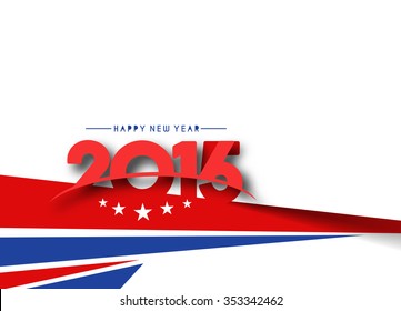 Happy New Year 2016 Text Decorated Design