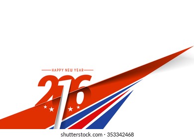 Happy New Year 2016 Text Decorated Design