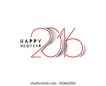 Happy New Year 2016 Text Decorated Design