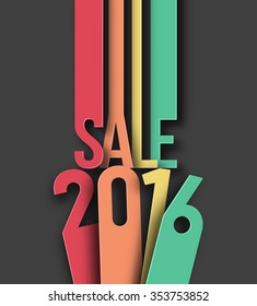 Happy New Year 2016 Text Decorated Design