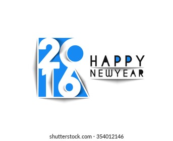 Happy New Year 2016 Text Decorated Design