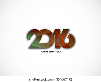 Happy new year 2016 text design with polygonal shapes