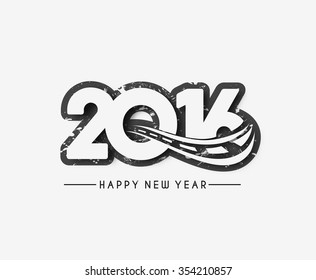 Happy New Year 2016 Text Decorated Design