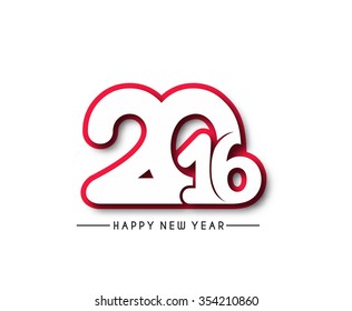 Happy New Year 2016 Text Decorated Design