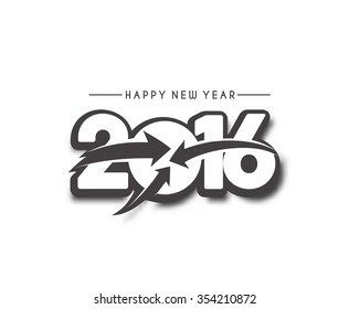 Happy New Year 2016 Text Decorated Design