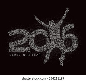 Happy New Year 2016 Text Decorated Design
