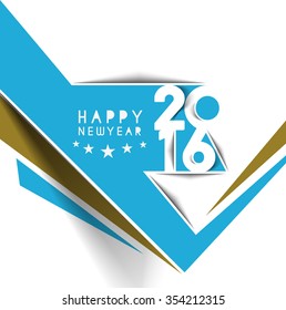 Happy New Year 2016 Text Decorated Design