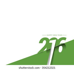 Happy New Year 2016 Text Decorated Design
