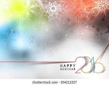 Happy New Year 2016 Text Decorated Design