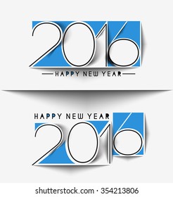 Happy New Year 2016 Text Decorated Design