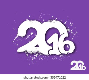 Happy New Year 2016 Text Decorated Design
