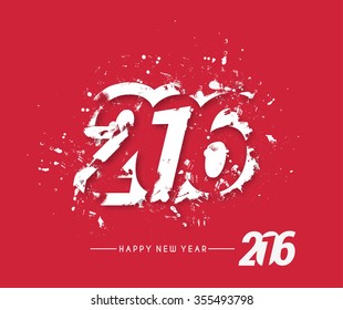 Happy New Year 2016 Text Decorated Design