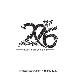 Happy New Year 2016 Text Decorated Design
