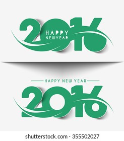 Happy New Year 2016 Text Decorated Design