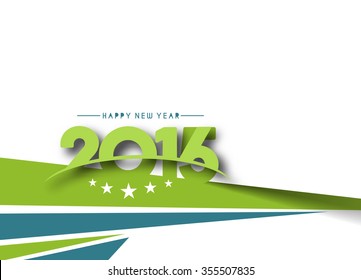 Happy New Year 2016 Text Decorated Design