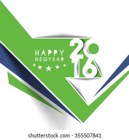 Happy New Year 2016 Text Decorated Design