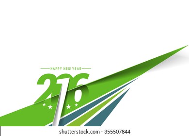 Happy New Year 2016 Text Decorated Design