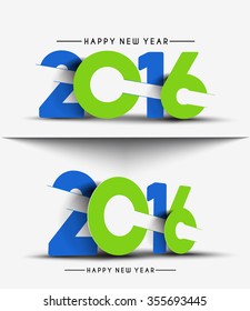 Happy New Year 2016 Text Decorated Design