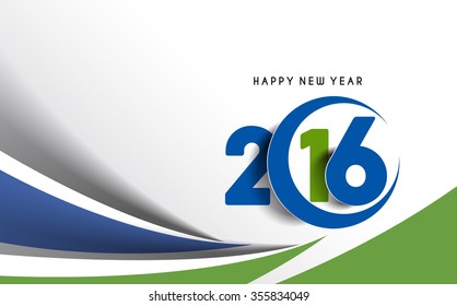 Happy New Year 2016 Text Decorated Design