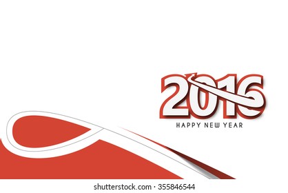 Happy New Year 2016 Text Decorated Design