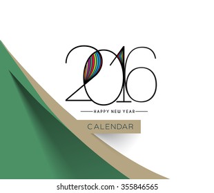 Happy New Year 2016 Text Decorated Design