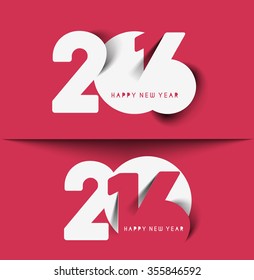 Happy New Year 2016 Text Decorated Design