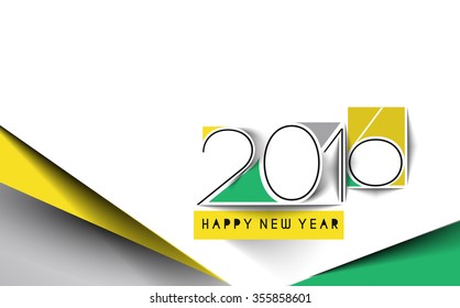 Happy New Year 2016 Text Decorated Design