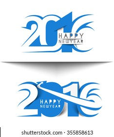 Happy New Year 2016 Text Decorated Design