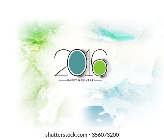 Happy New Year 2016 Text Decorated Design