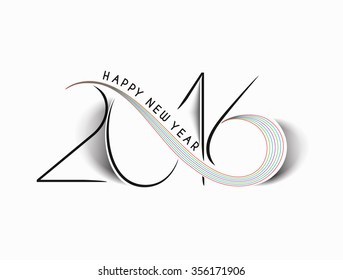 Happy New Year 2016 Text Decorated Design