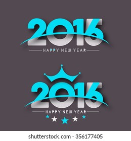 Happy New Year 2016 Text Decorated Design