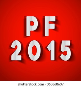 Happy new year 2016 Text Design, paper cut style modern simple vector, white background