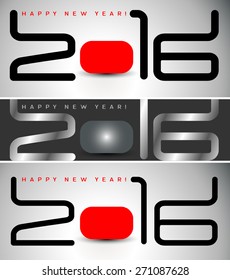 Happy new year 2016, typographic illustration. Calendar cover design